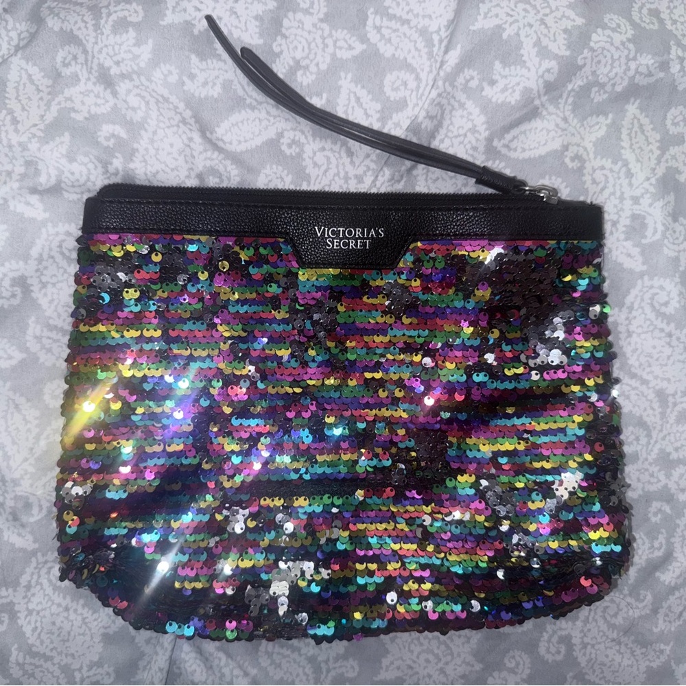 Victoria's Secret Colorful Sequin Cosmetic Bag | $25